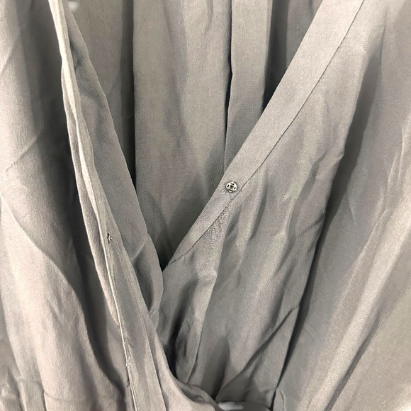 Madewell Gray Silk Faux-Wrap Dress Size 6 - Picture 4 of 7